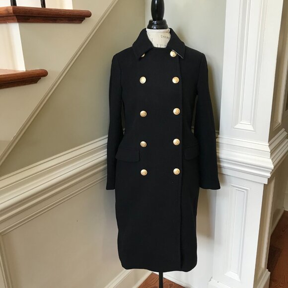 NWT JCrew Warwick Top Coat Jacket Womens 0 Black Italian Stadium Cloth Wool NEW - Picture 3 of 12